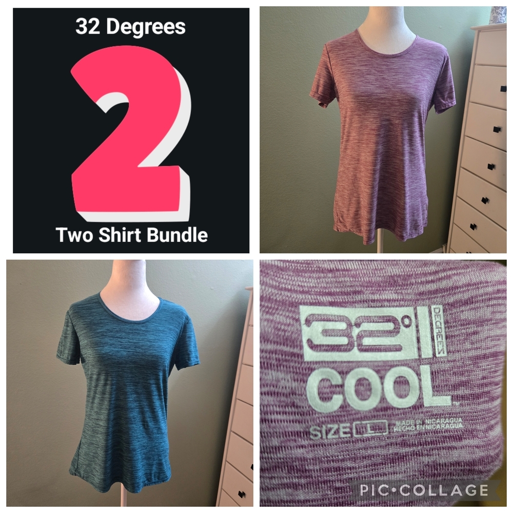 32 Degrees Women's Cool 2 Shirt Bundle - Purple and Teal